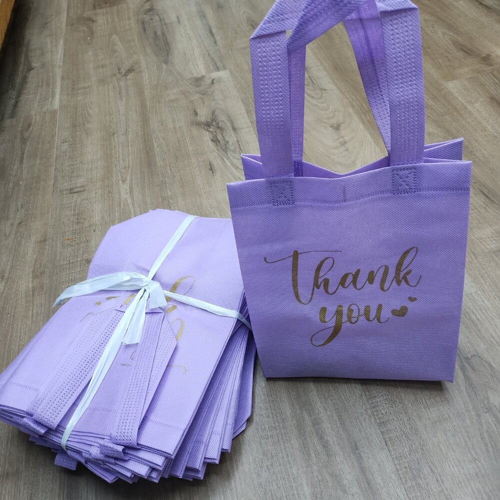 Purple Reusable Thank You Bags | 29 Pack